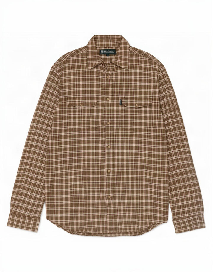 Deerhunter muška flanelska košulja UK 38/40 pamuk srednje zelene kare