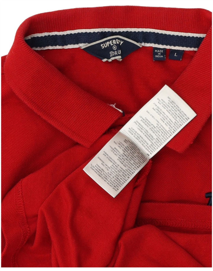 Superdry muška grafička polo majica velika crvena pamuk