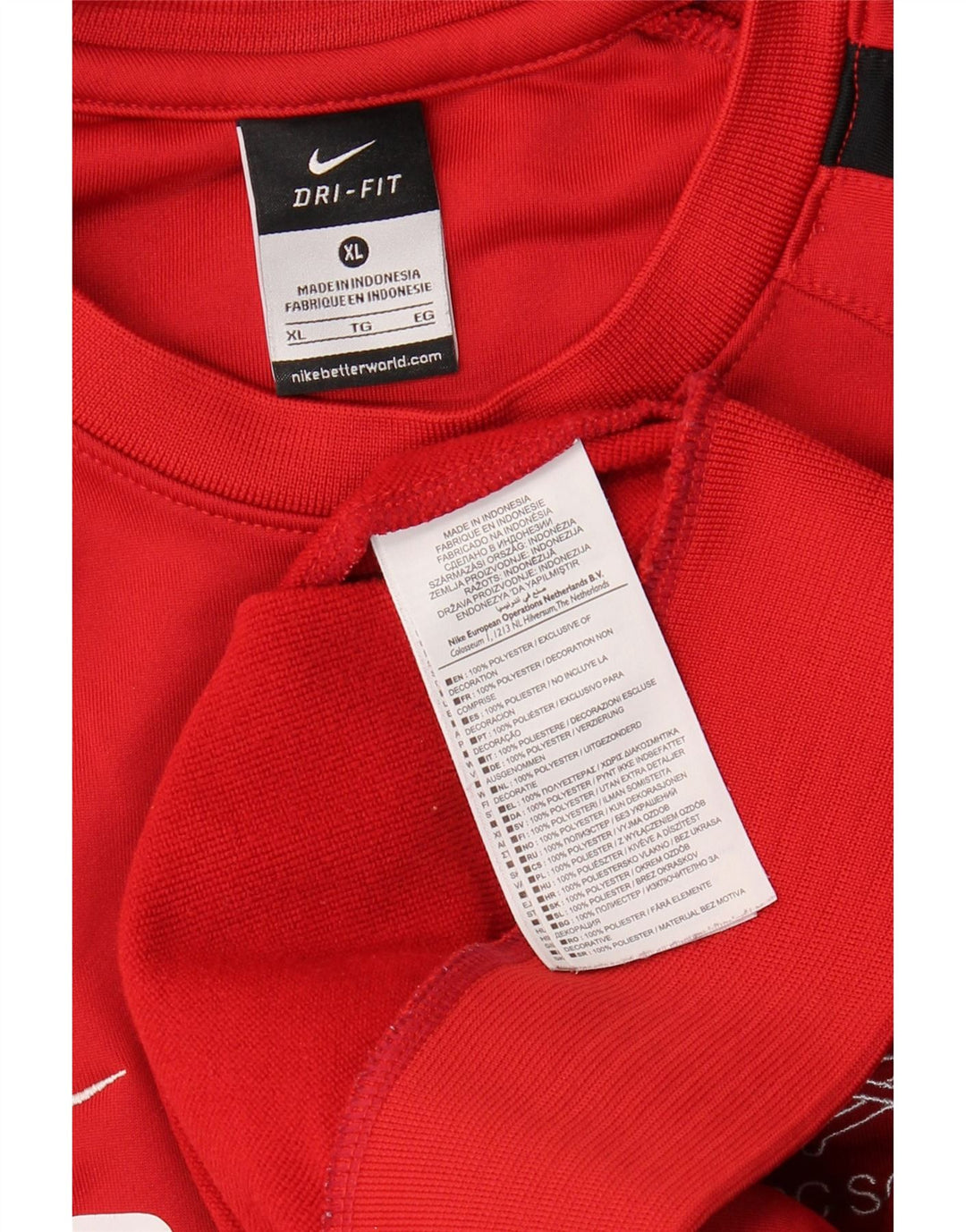 NIKE Mens UCC Soccer Graphic Sweatshirt Jumper XL Red Polyester Vintage Nike and Second-Hand Nike from Messina Hembry 