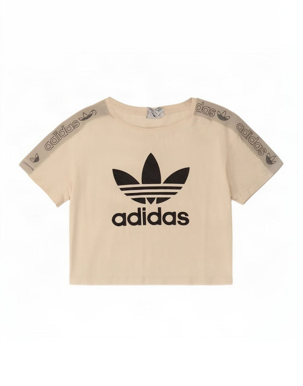 Adidas majica kratke majice kratkih rukava UK 8 Small Off White Colourblock