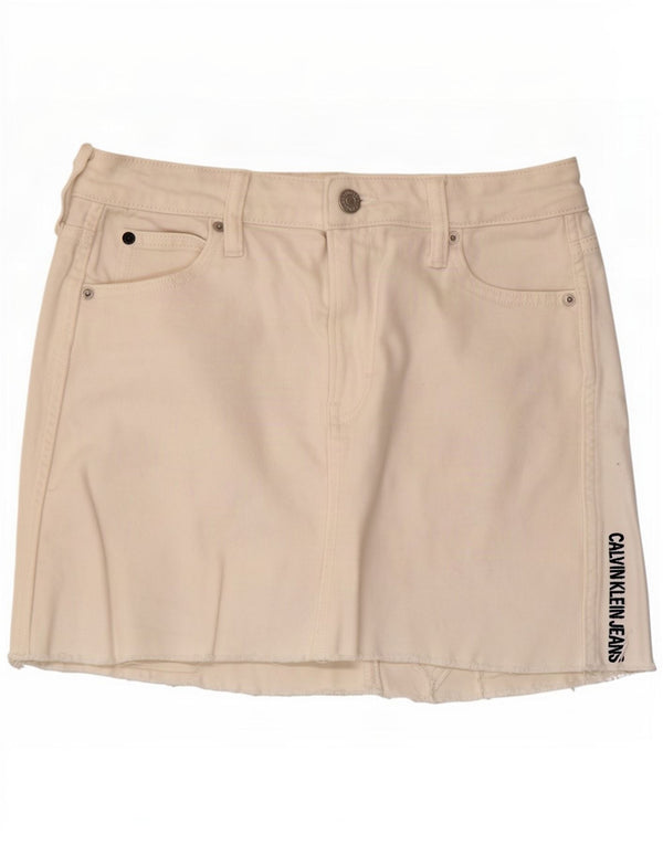 Calvin Klein Jeans Ženska grafička mini suknja W26 Mala bijela pamuk