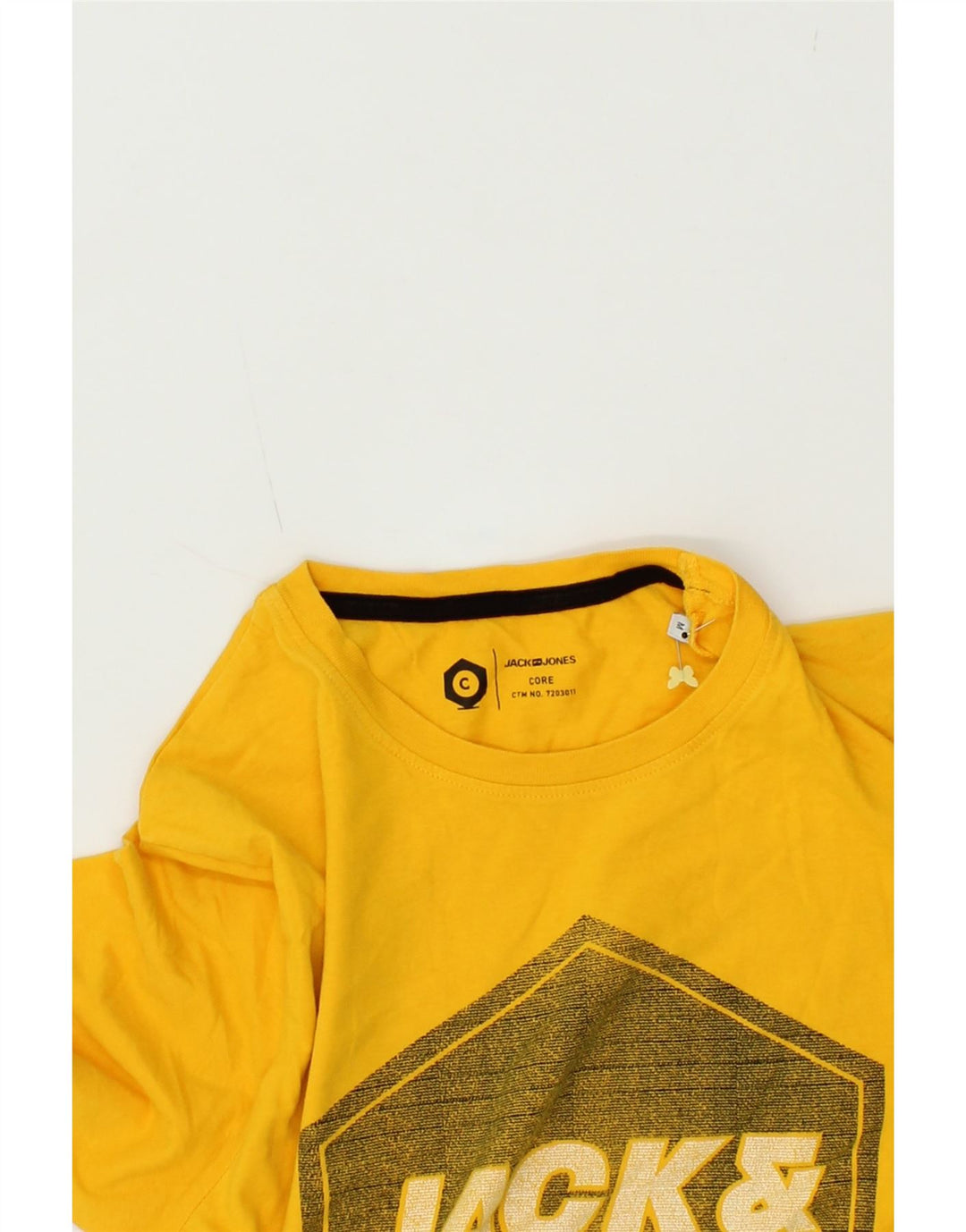 JACK & JONES Mens Graphic T-Shirt Top Medium Yellow Cotton Vintage Jack & Jones and Second-Hand Jack & Jones from Messina Hembry 