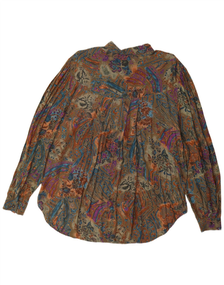 Vintage ženska dugačka prekomjerna košulja bluza UK 14 srednje zelene boje