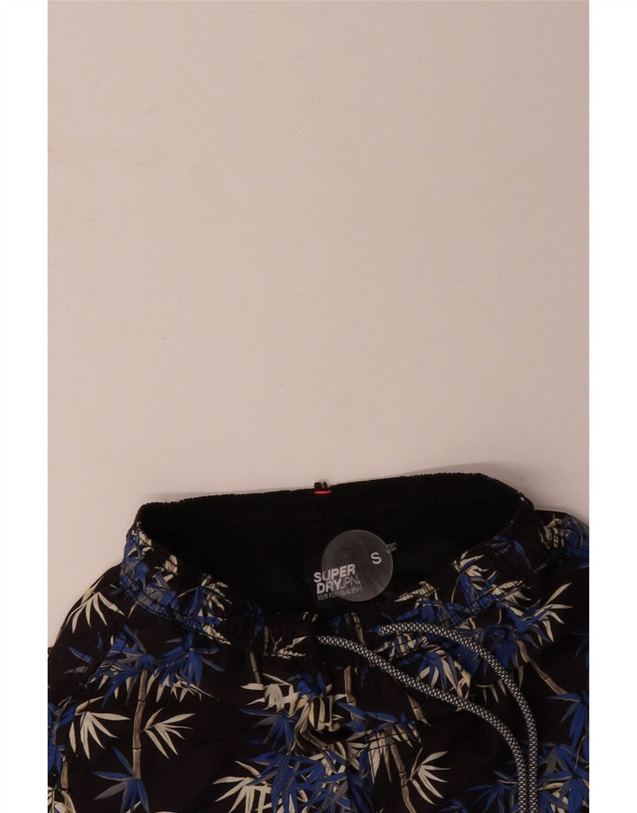 SUPERDRY Ženske kratke hlače za kupanje Male crne cvjetne poliesterske hlače