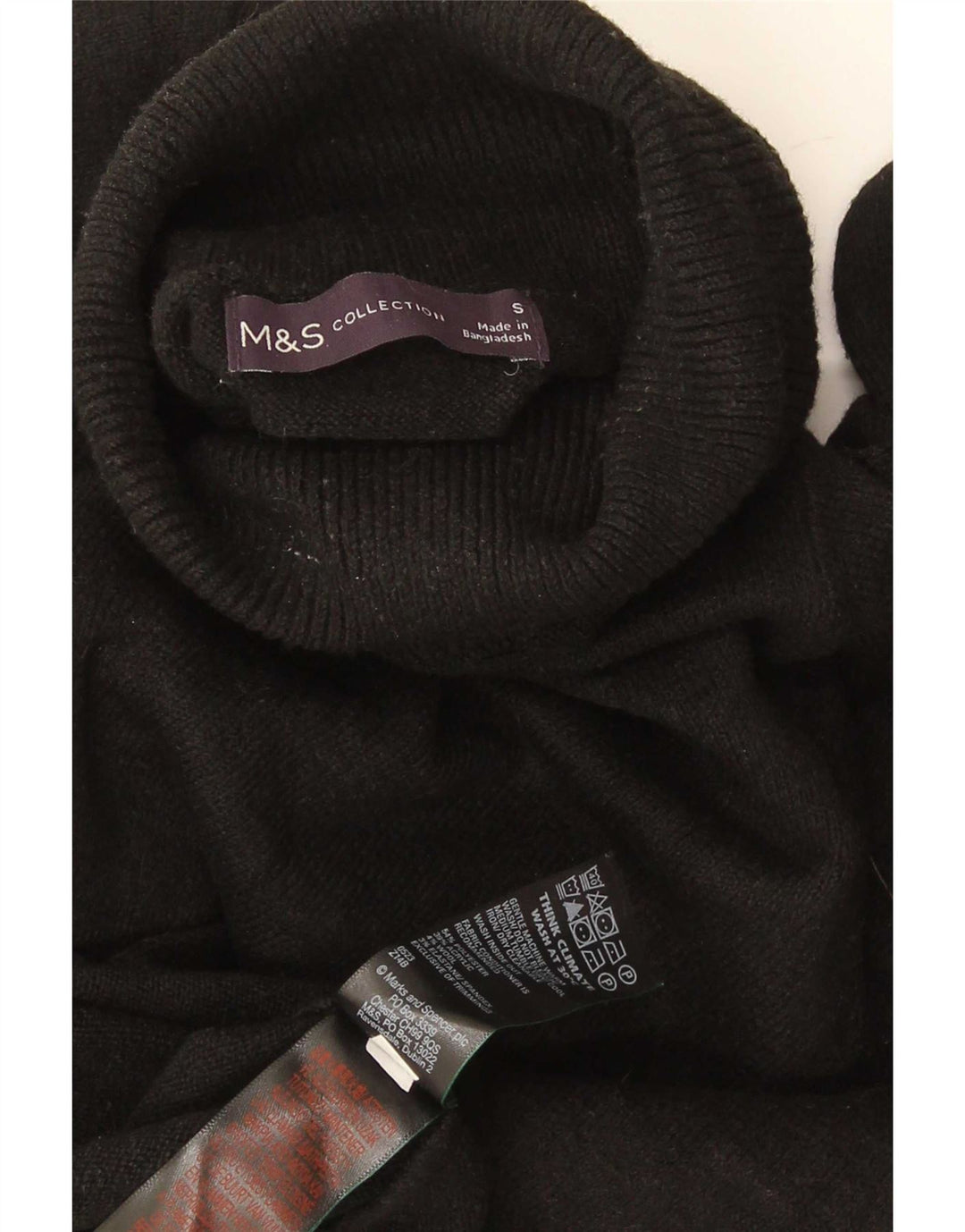 Marks & Spencer muški pulover s rol izrezom Mali crni poliester