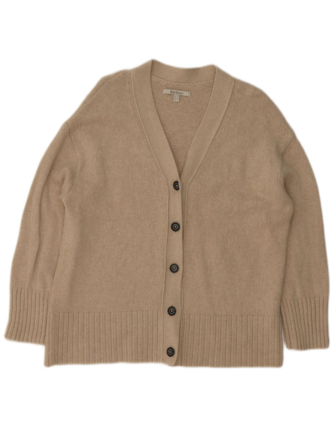 Barbour ženski prekomjerni džemper UK 10 Small Beige Cotton