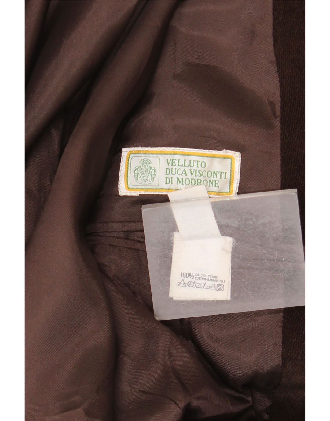 Velluto Duca Visconti muška jakna sa 3 gumba IT 50 veliki smeđi pamuk