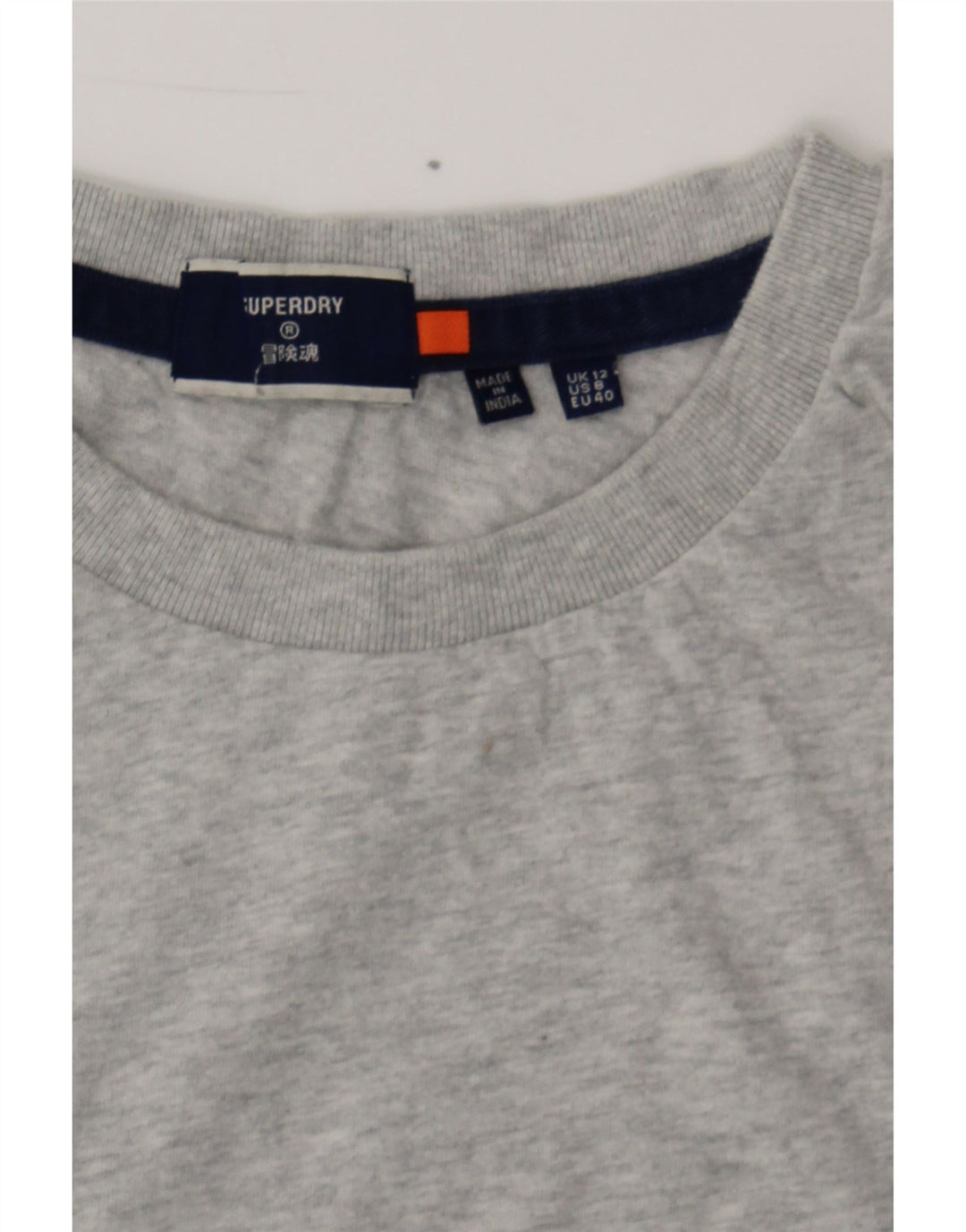 SUPERDRY Womens T-Shirt Top UK 12 Medium  Grey Cotton Vintage Superdry and Second-Hand Superdry from Messina Hembry 