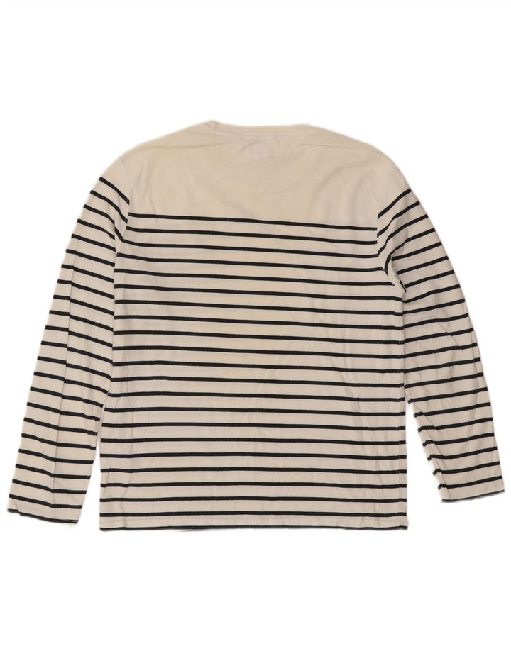 Levi's muška majica dugih rukava srednje bijele pruge, pamuk