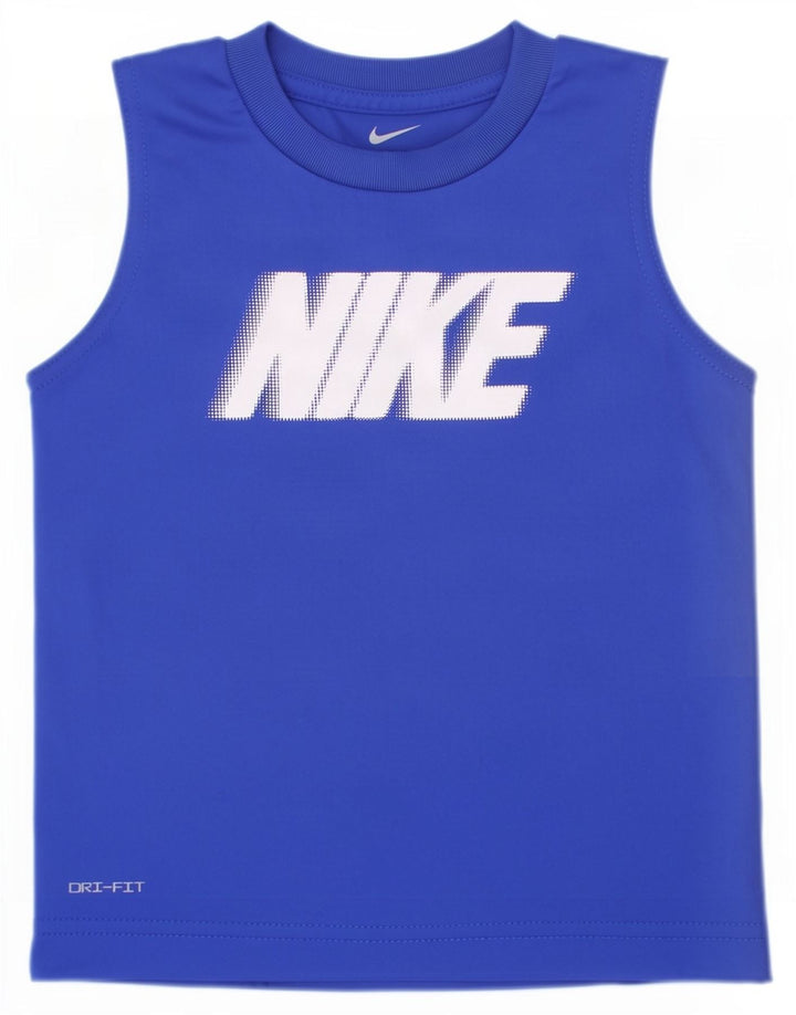 Nike Boys Dri Fit Graphic Vest Top 2-3 Years Blue Poliester