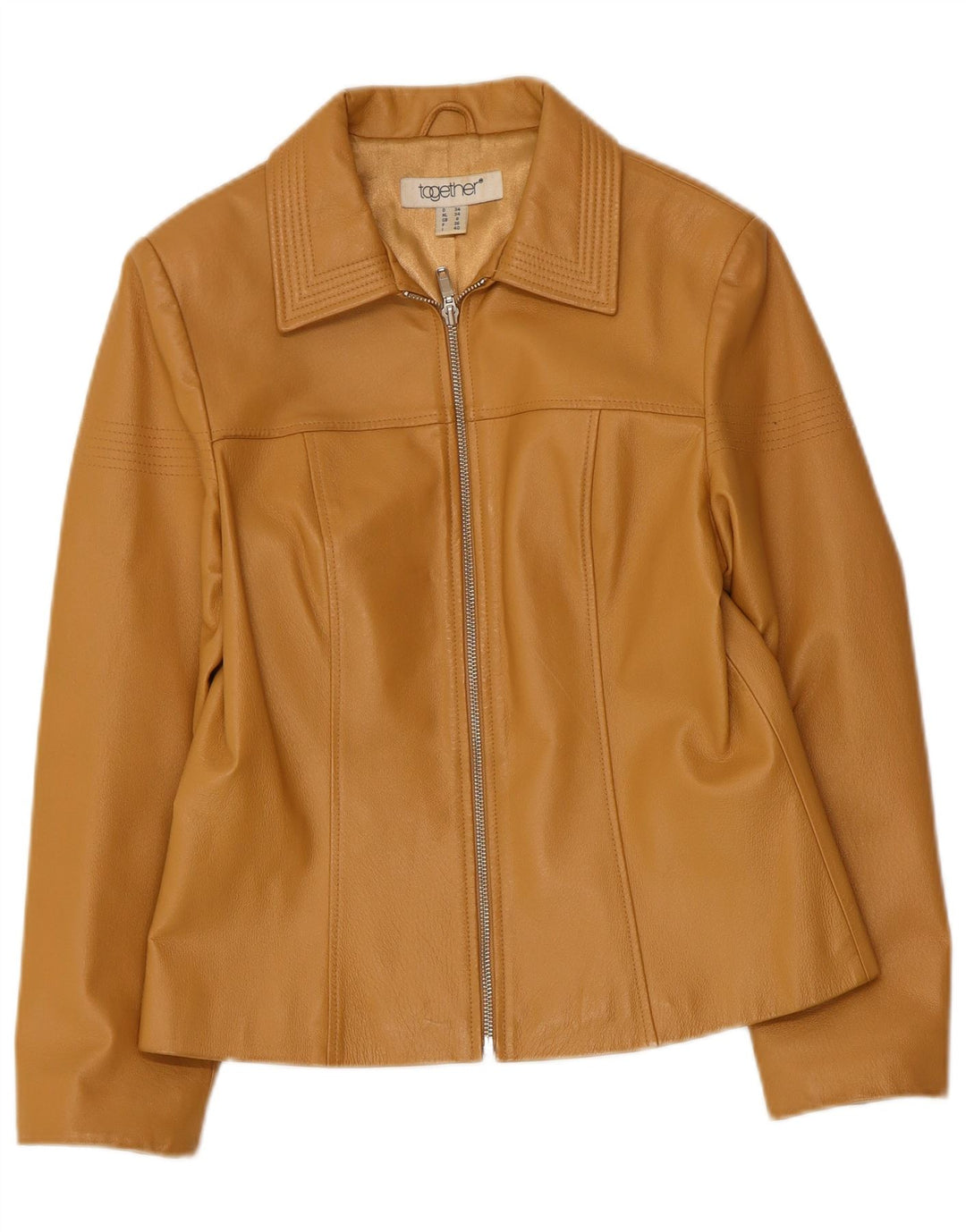TOGETHER ženska kožna jakna UK 8 Mala bež koža