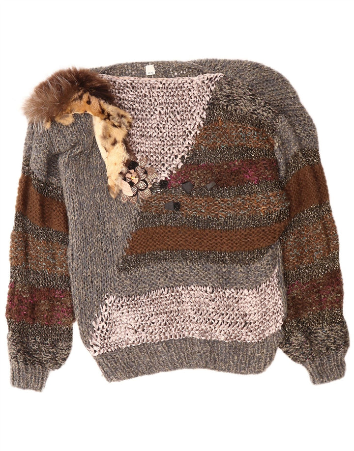 VINTAGE ženski džemper s morskim izrezom EU 40/42 srednje sive boje