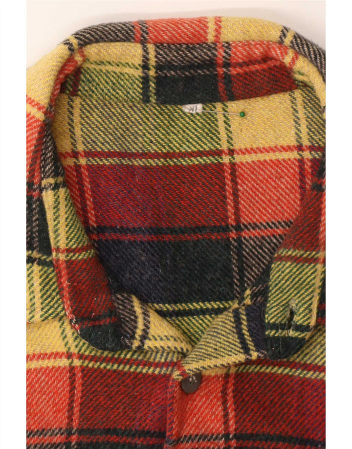 Vintage muška flanelska košulja XL višebojna karirana vuna