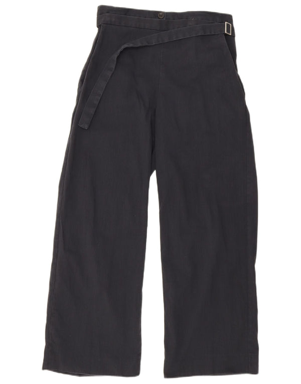 Cos Womens High Waist Cropped Trousers EU 36 Small W30 L26 Navy Blue
