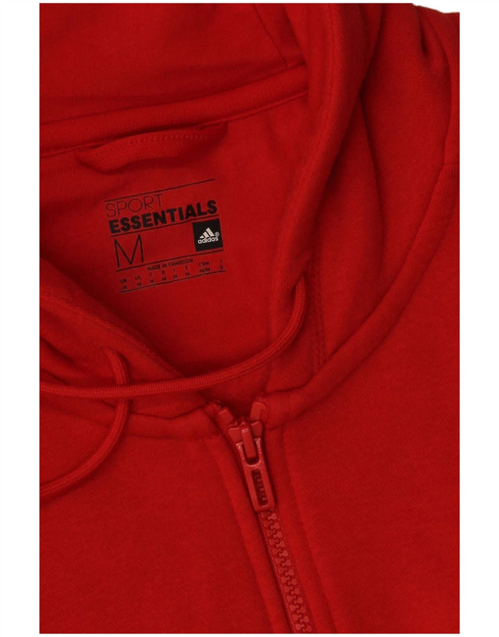 Adidas muški pulover s kapuljačom na patentni zatvarač srednje crvene boje
