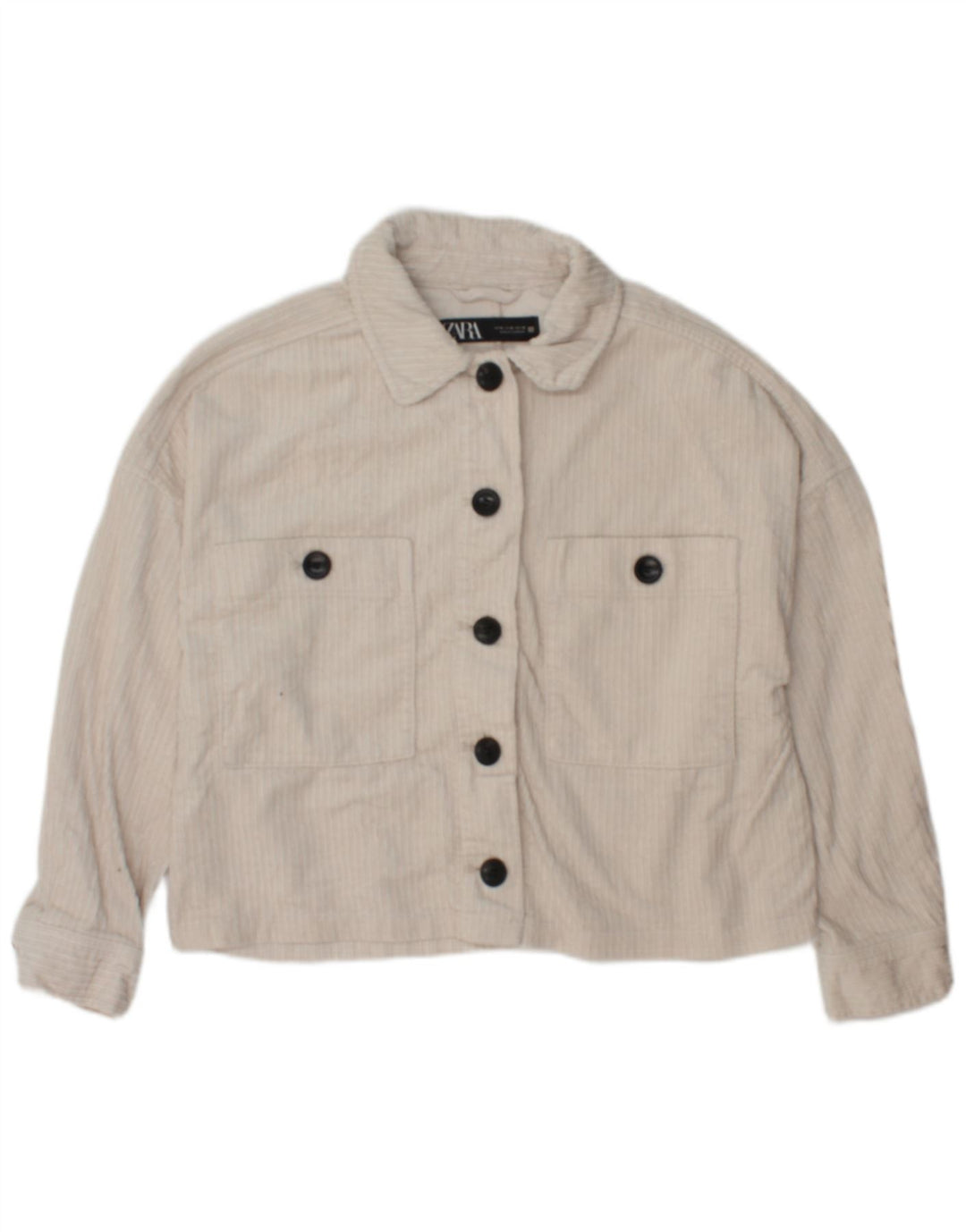 Zara ženska jakna od samta UK 14 Srednje bijeli pamuk