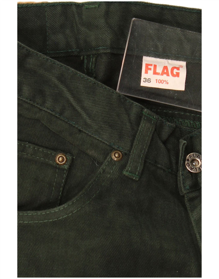 VINTAGE ženske uske traperice visokog struka EU 36 male W28 L31 zeleni pamuk