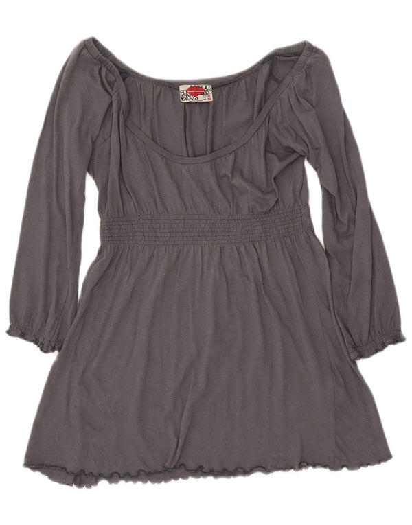 ZARA ženski gornji dio bluze Trafaluc 3/4 rukava UK 12 srednje sivi pamuk