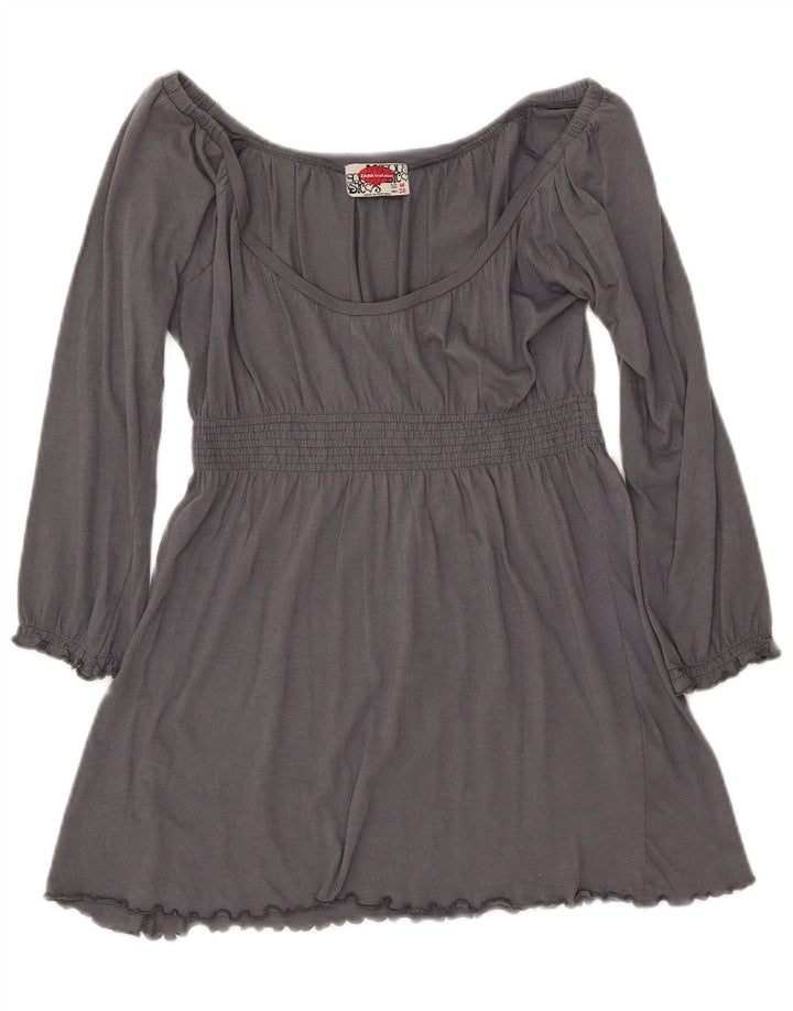 ZARA ženski gornji dio bluze Trafaluc 3/4 rukava UK 12 srednje sivi pamuk