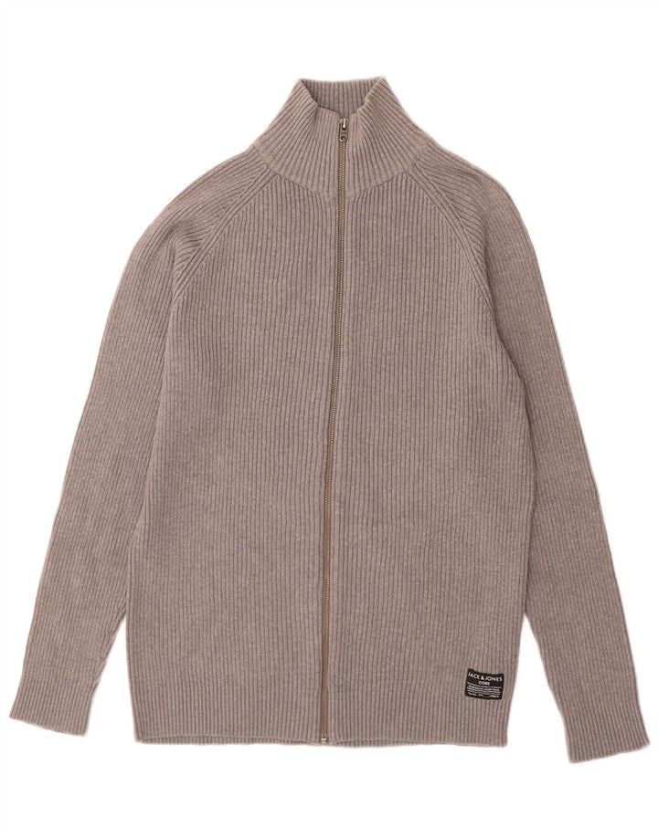 Jack & Jones muški kardigan džemper srednje sive boje od pamuka