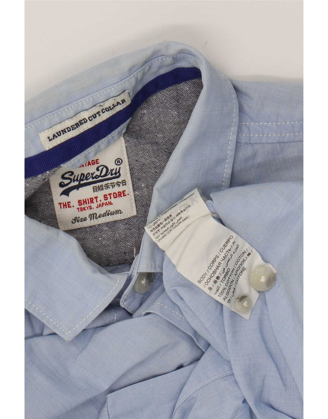 Superdry muška košulja Srednje plavi pamuk