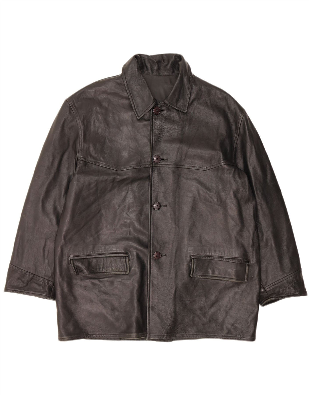 VINTAGE muška kožna jakna UK 42 XL crna koža