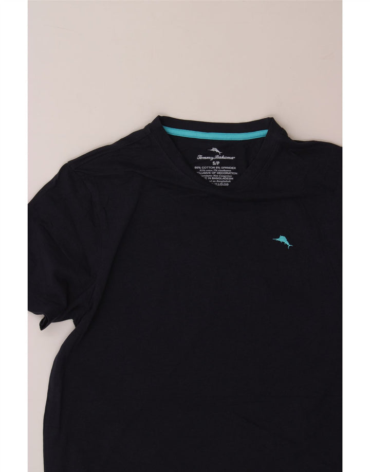 TOMMY BAHAMA Mens T-Shirt Top Small Navy Blue Cotton Vintage Tommy Bahama and Second-Hand Tommy Bahama from Messina Hembry 