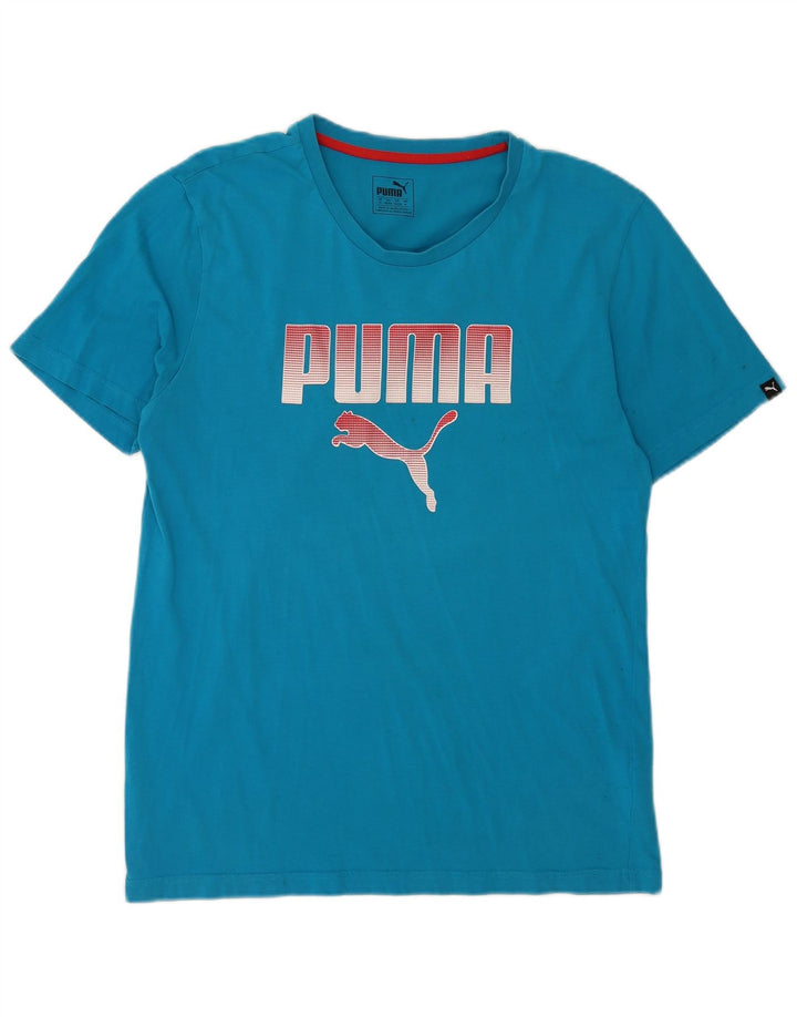 Puma muška grafička majica kratkih rukava srednje plavi pamuk