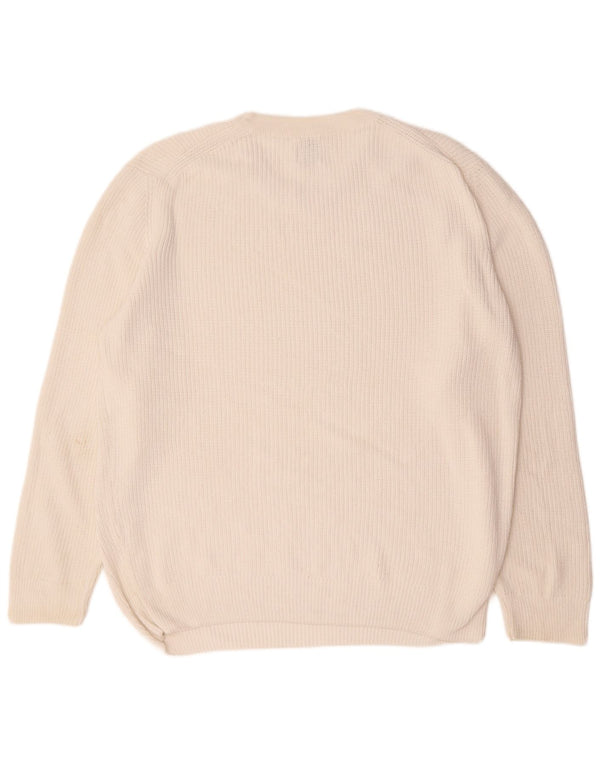 Zara Mens Crew Neck Jumper Sweater Large White