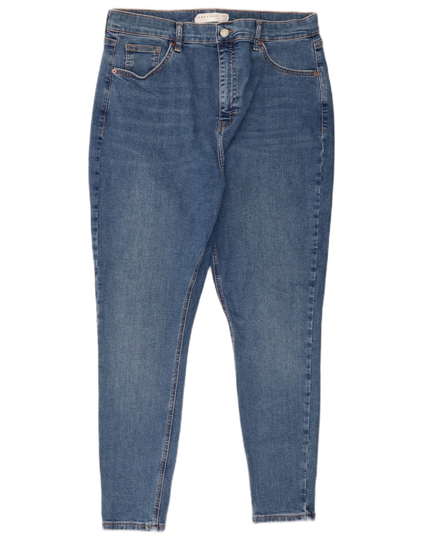 Topshop Ženske Jamie Skinny Jeans UK 16 Large W30 L26 Plavi pamuk