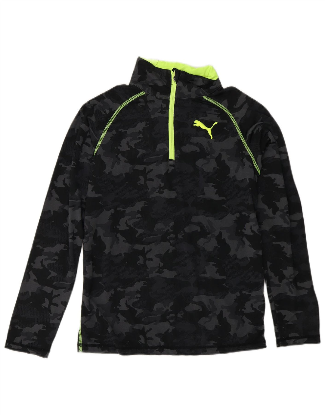 PUMA Boys Pullover Trenirka Top 9-10 Years Medium Black Camuflage