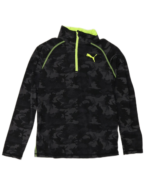 PUMA Boys Pullover Tracksuit Top 9-10 Years Medium  Black Camouflage