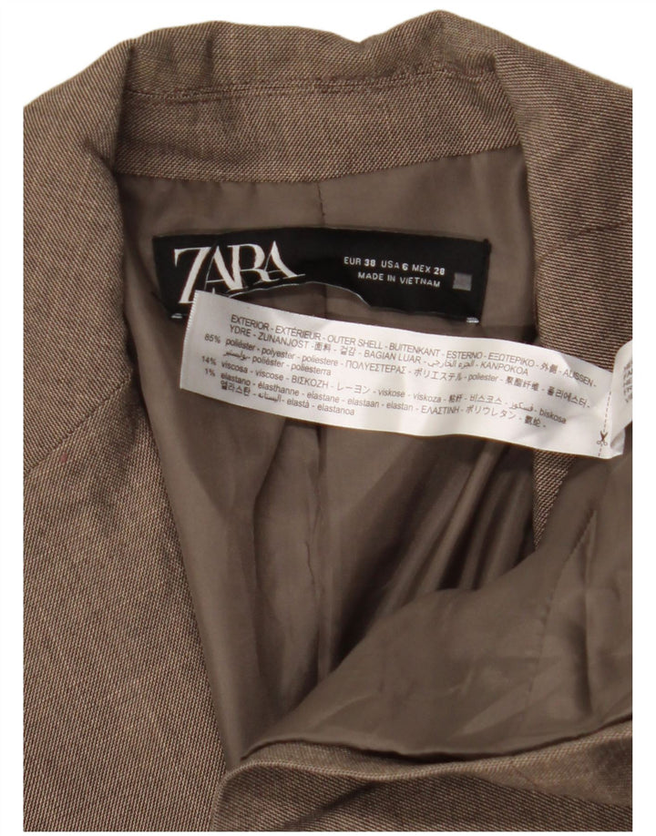 ZARA ženski sako s 1 gumbom EU 38 mali smeđi poliester