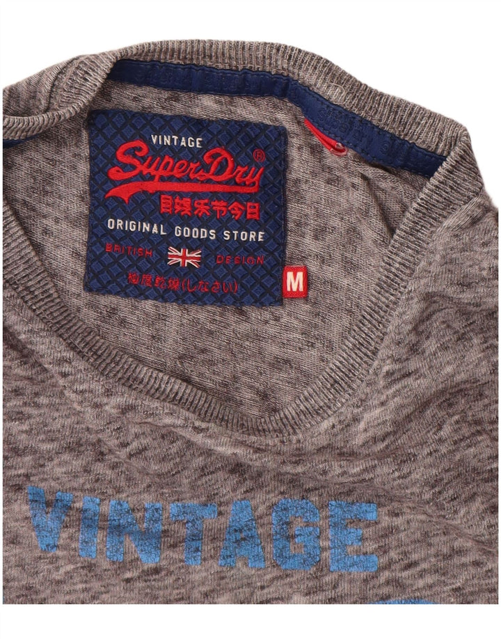 SUPERDRY muška grafička majica kratkih rukava, srednje sivi flekasti pamuk