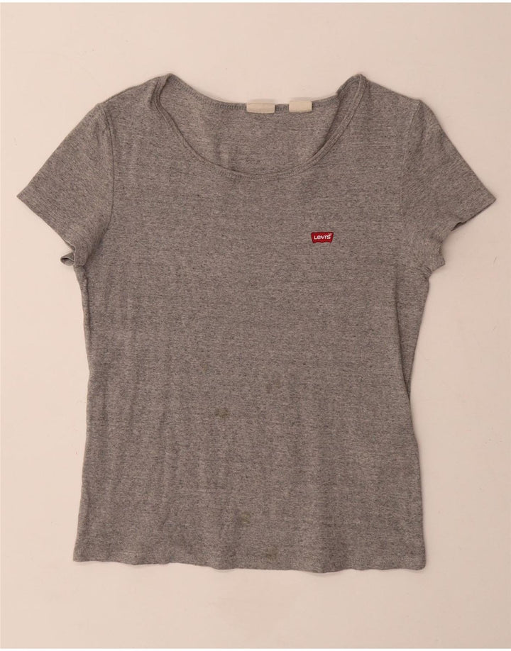Levi's ženska majica kratkih rukava UK 12 srednje sivi flekasti pamuk