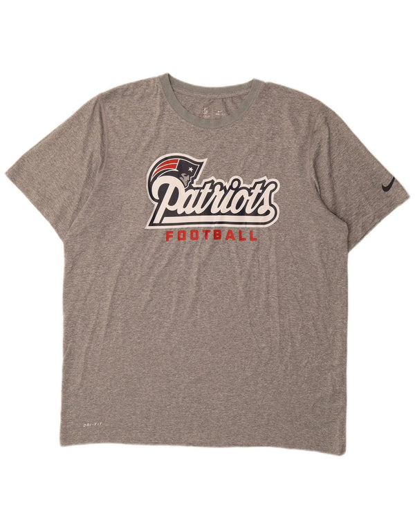 Nike Muška majica kratkih rukava New England Patriots s grafičkim motivima XL siva s pjegama
