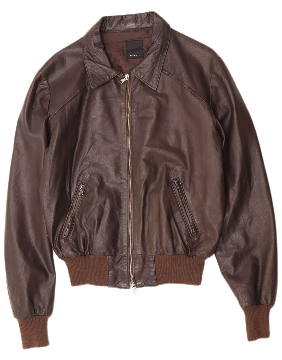 Vintage muška bomber kožna jakna UK 38 srednje smeđa koža