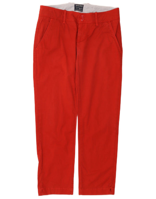 Woolrich Womens Straight Chino Trousers W30 L27 Red