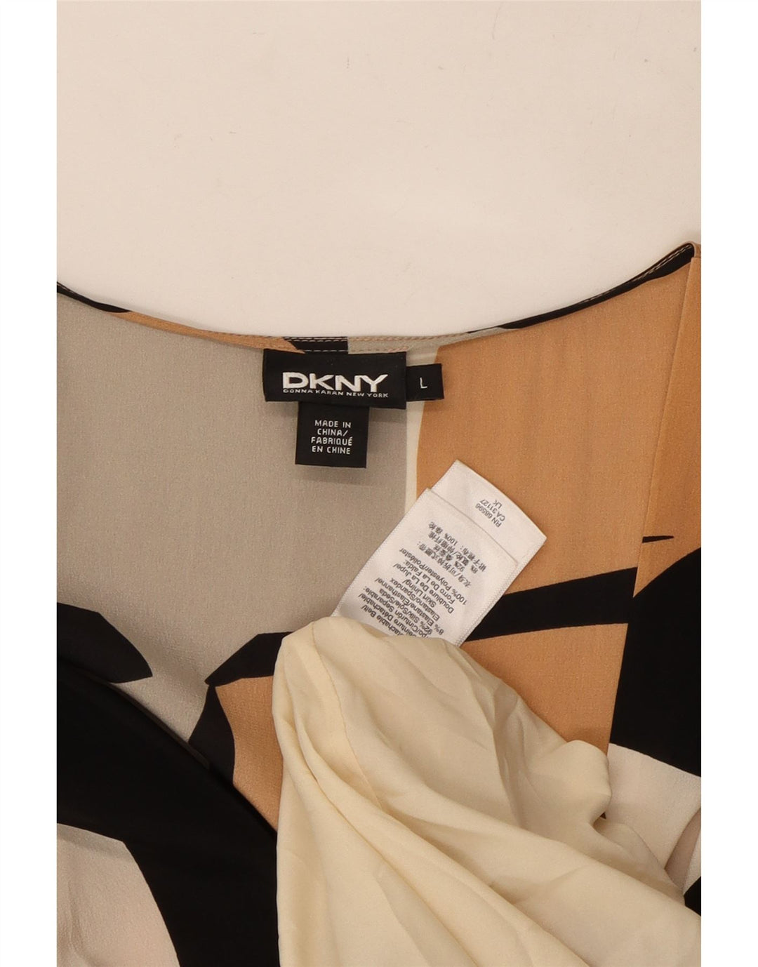 DKNY ženska plašt haljina 3/4 rukava UK 14 velika raznobojna geometrijska