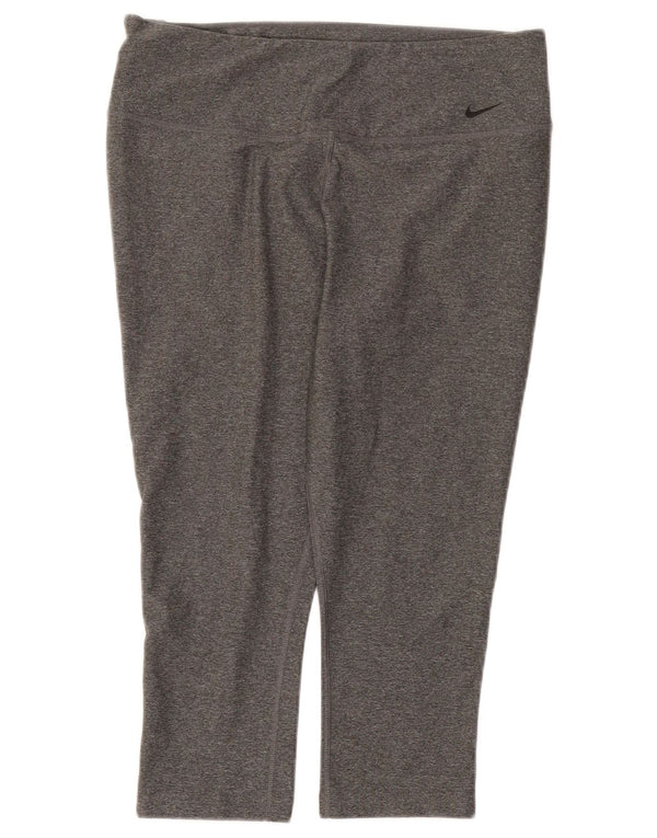 Nike Ženske Dri Fit Capri Leggings UK 16 Large Gray Poliester