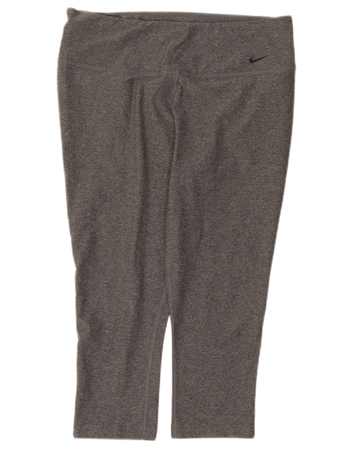 Nike Ženske Dri Fit Capri Leggings UK 16 Large Gray Poliester