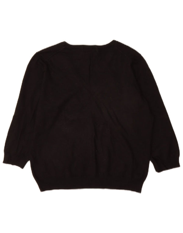 Marks & Spencer Ženski džemper s V-izrezom 3/4 rukava UK 18 XL crni