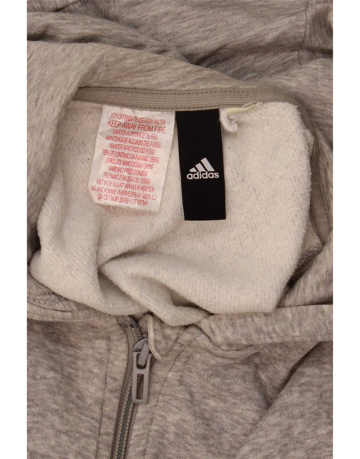 Adidas muški pulover s kapuljačom na patentni zatvarač, srednje sivi s pjegama