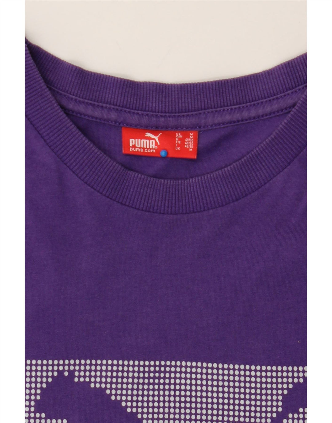 PUMA Mens Graphic T-Shirt Top Medium Purple Vintage Puma and Second-Hand Puma from Messina Hembry 