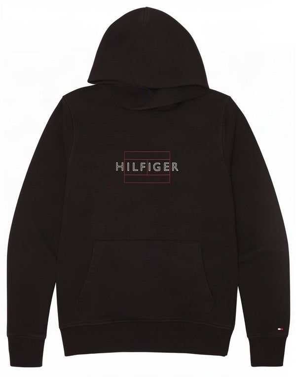 Tommy Hilfiger muška majica s kapuljačom s kapuljačom, mali crni pamuk
