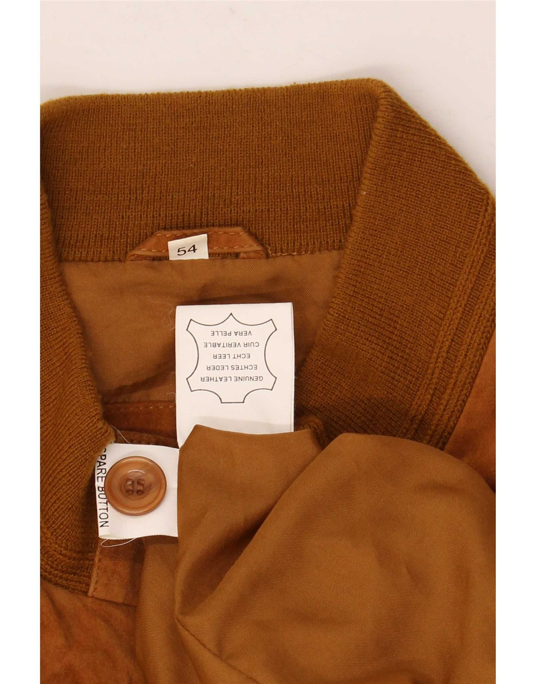 Vintage muška bomber jakna od brušene kože IT 54 2XL smeđa koža