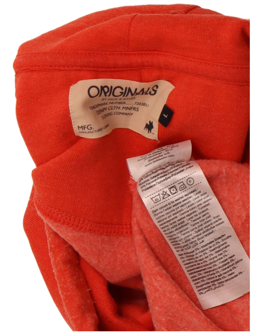 JACK & JONES Muška majica s rol izrezom, veliki narančasti pamuk