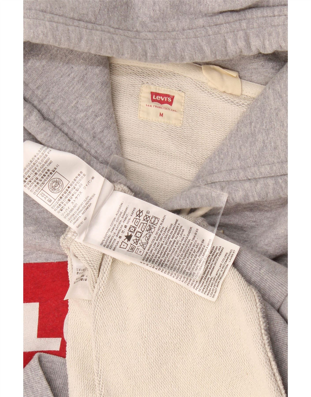 Levi's muška majica s kapuljačom s kapuljačom srednje sive boje s flekama