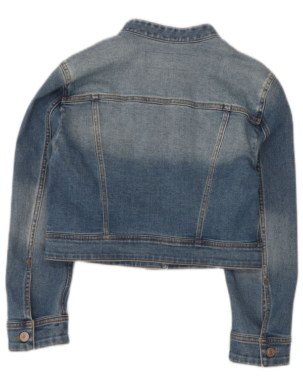 BENETTON Ženska crop traper jakna UK 10 Mala plava pamuk