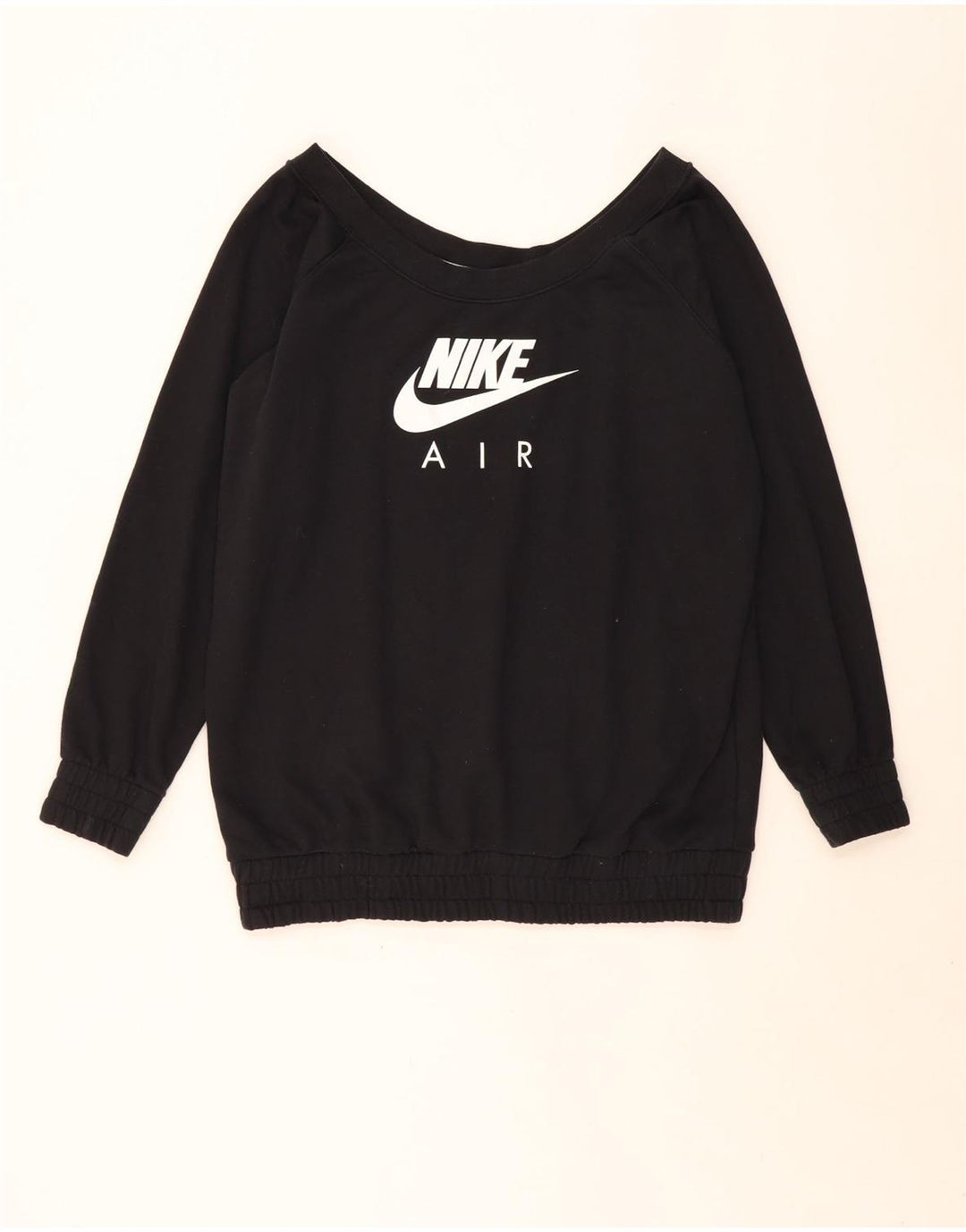 NIKE Womens Oversized Graphic Sweatshirt Jumper UK 14 Medium Black